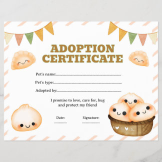 Quetschknödel Adoptieren-Zertifikat bearbeitbar Flyer