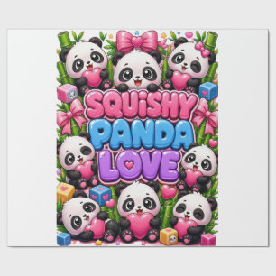 Quetschpanda-Liebe Süße Kawaii-Geschenkpapier Geschenkpapier