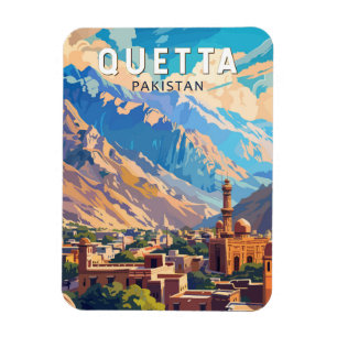 Quetta Pakistan Reise Kunst Vintage Magnet