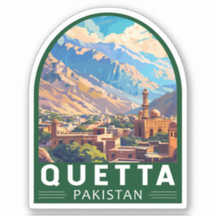Quetta Pakistan Reisen Kunst Vintag Aufkleber