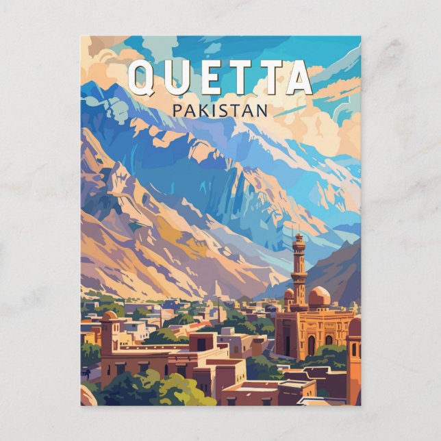 Quetta Pakistan Reisen Kunst Vintag Postkarte (Vorderseite)