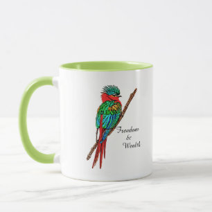 Quetzal Bird Freedom and Wealth Tasse