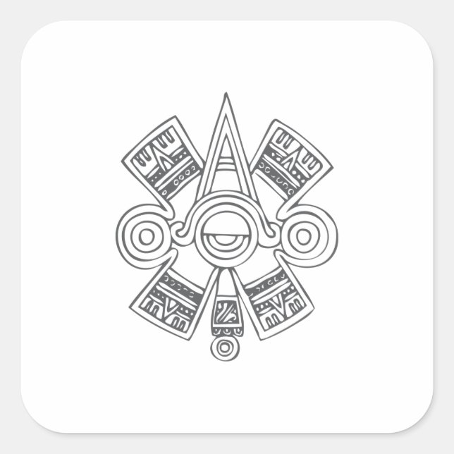 Quetzalcoatl Aztec Art Quadratischer Aufkleber (Vorderseite)