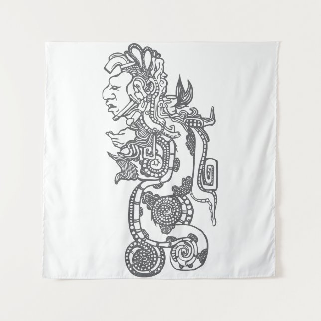 Quetzalcoatl Aztec Art Wandteppich (Vorderseite)