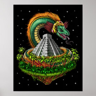 Quetzalcoatl Aztec Feathered Serpent God Poster