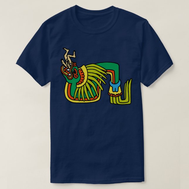 Quetzalcoatl Aztec Mayan Feathered Serpent Toltec T-Shirt (Design vorne)