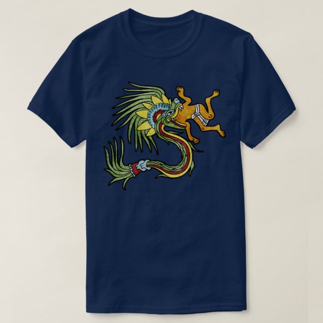 Quetzalcoatl Aztec Mayan Feathered Serpent Toltec T-Shirt (Design vorne)