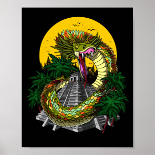 Quetzalcoatl Aztec Snake Poster