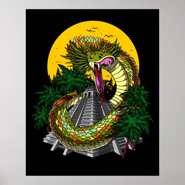 Quetzalcoatl Aztec Snake Poster (Vorne)