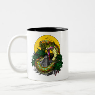 Quetzalcoatl aztekischer zweifarbige tasse