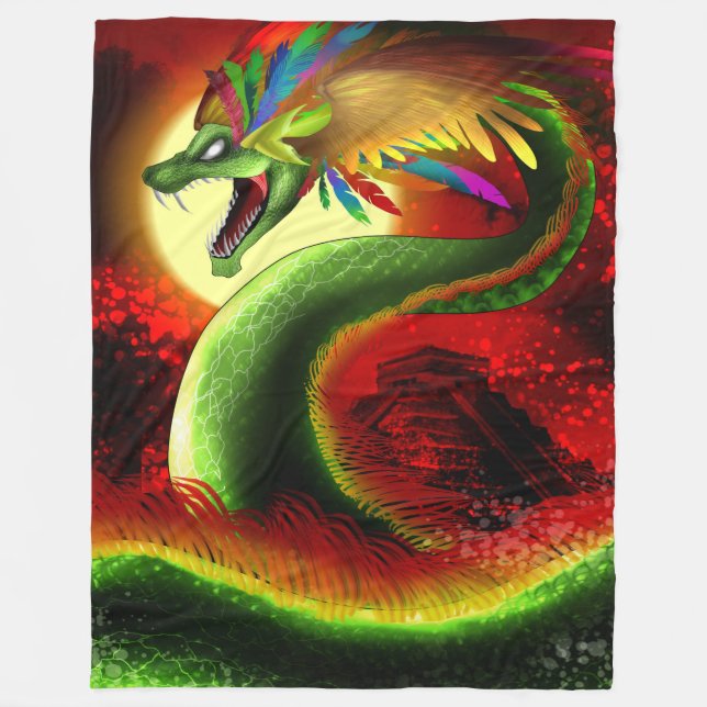 Quetzalcoatl Fleecedecke (Vorderseite)