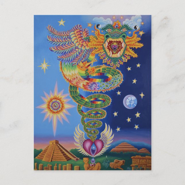 Quetzalcoatl gibt Postkarte zurück (Vorderseite)