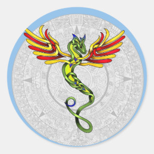 Quetzalcoatl Runder Aufkleber