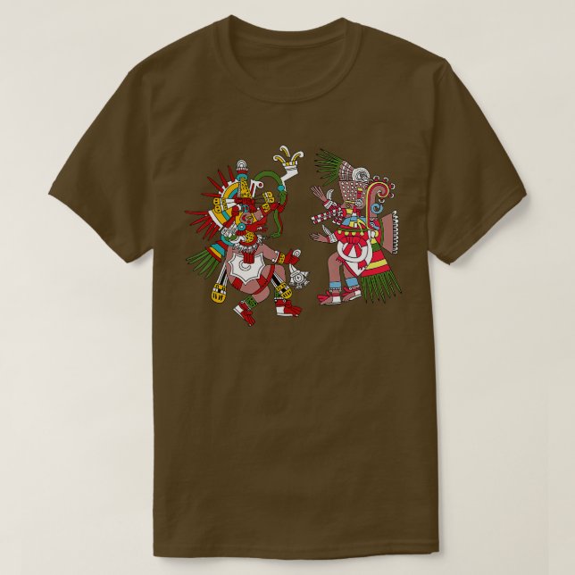 Quetzalcoatl Tezcatlipoca Azteca Mexico Aztea G T-Shirt (Design vorne)