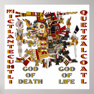 Quetzalcoatl und Mictlantecuhtli Poster