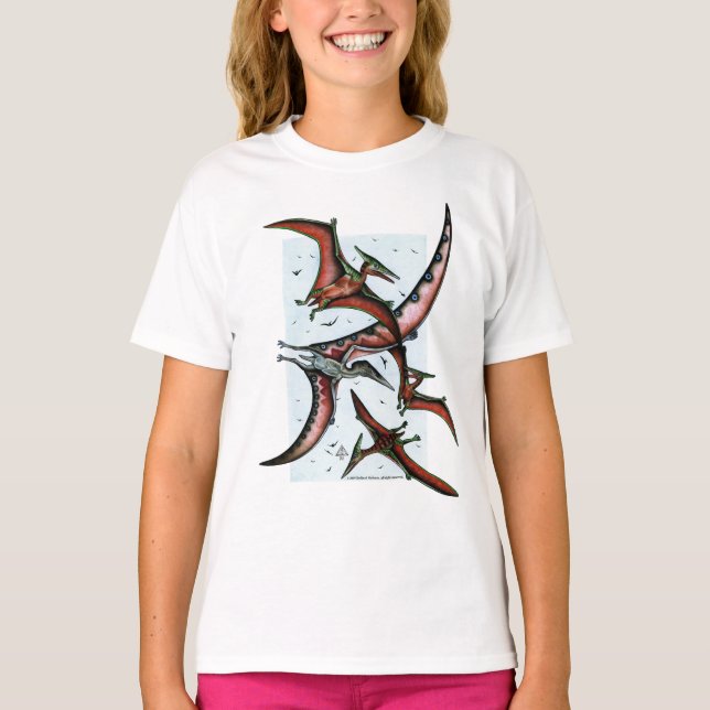 Quetzalcoatlus mit Pterosaurier-Shirt T-Shirt (Vorderseite)