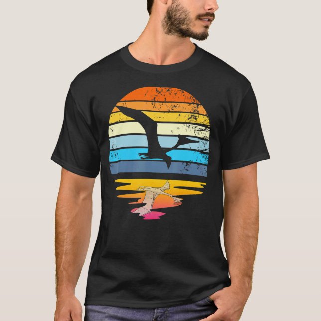 Quetzalcoatlus Retro Sunset Dinosaur Quetzalcoatlu T-Shirt (Vorderseite)