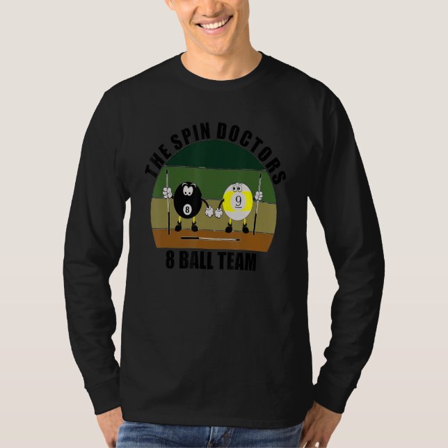 Queue Sport Pool Billard Team The Spin Doctors 8  T-Shirt (Vorderseite)