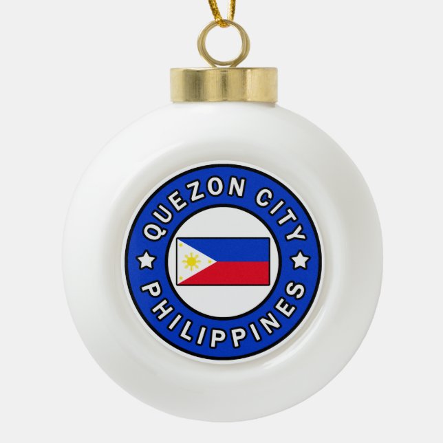 Quezon City Philippinen Keramik Kugel-Ornament (Vorderseite)