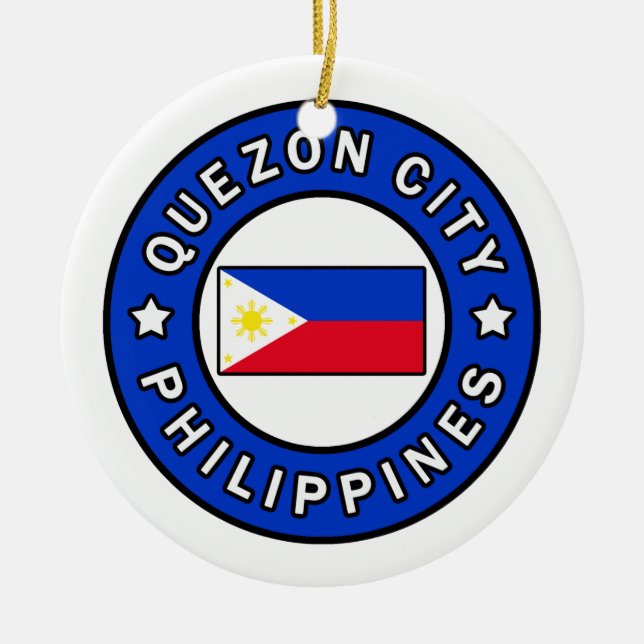Quezon City Philippinen Keramik Ornament (Vorne)