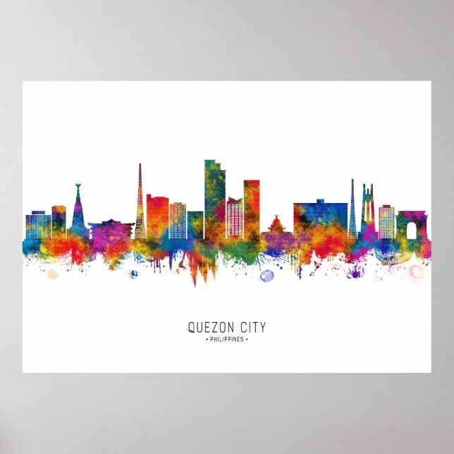 Quezon City Philippines Skyline Poster (Vorne)