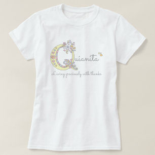 Quiantia Girls Q Name bedeutet Monogramm Tee