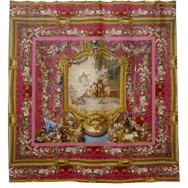 Quichotte Girly Barock Alte Welt Duschvorhang (Vorderseite)