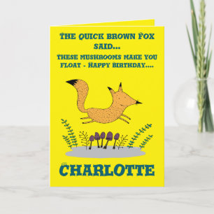 Quick Brown Fox Floats Falten Geburtstag Karte