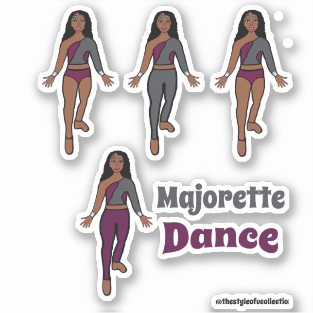 Quick Change Dancer Stickers Burgundy Gray Aufkleber (Vorderseite)