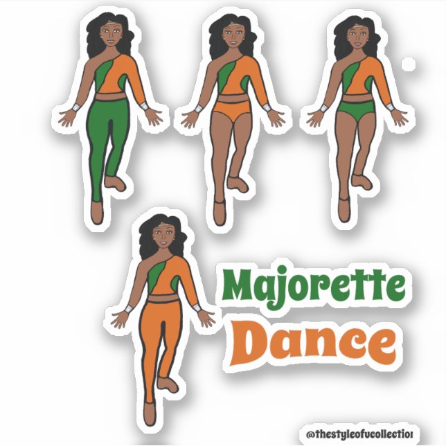 Quick Change Dancer Stickers Green Orange Aufkleber (Vorderseite)