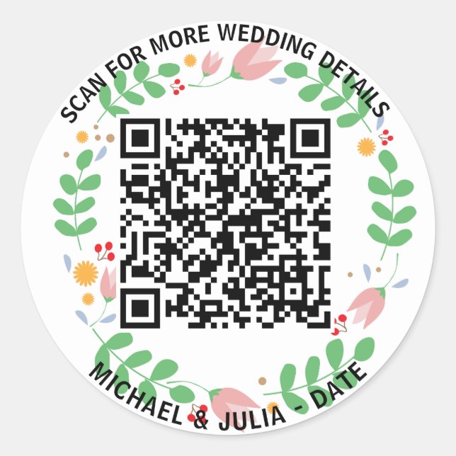 QuickLink: QR-Code-Aufkleber für Unternehmen Runder Aufkleber (Vorderseite)