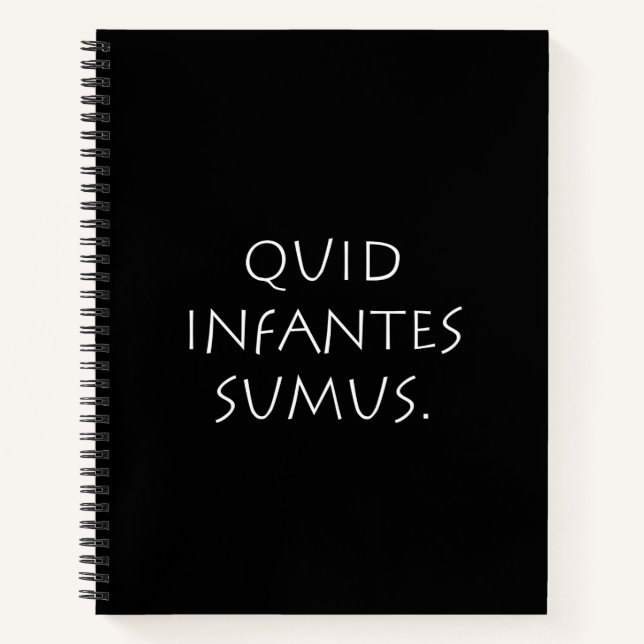Quid infantes sumus notizbuch (Vorderseite)
