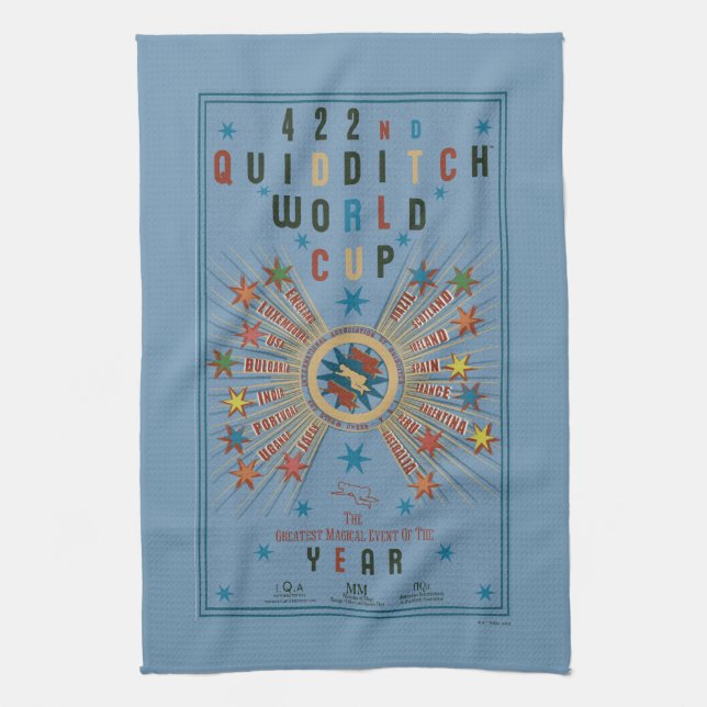 QUIDDITCH™ Weltmeisterschaft Blue Poster Geschirrtuch (Vertikal)