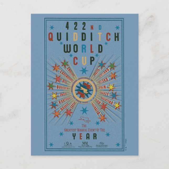 QUIDDITCH™ Weltmeisterschaft Blue Poster Postkarte (Vorderseite)