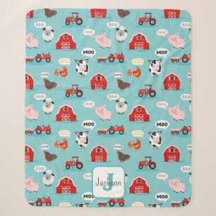 Quiek Mäh Muh Bauernhof Tier Süße Kinder Sherpadecke