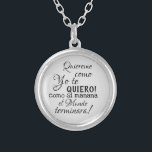 Quiereme como yo the quiero como si manana el mund versilberte kette<br><div class="desc">Quiereme Como Yo te Quiero Como si Manana el Mundo Terminara</div>