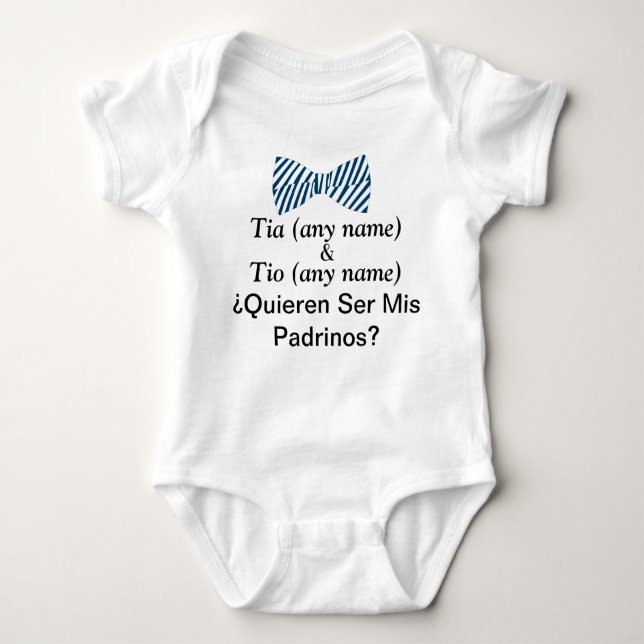 Quieren Ser Mis Padrinos Godfather Proposal Baby B Baby Strampler (Vorderseite)