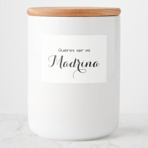 Quieres Ser Mi Madrina Candle Label Lebensmitteletikett