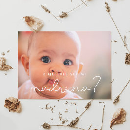 Quieres ser mi madrina Godmata Vorschlagskarte Einladung