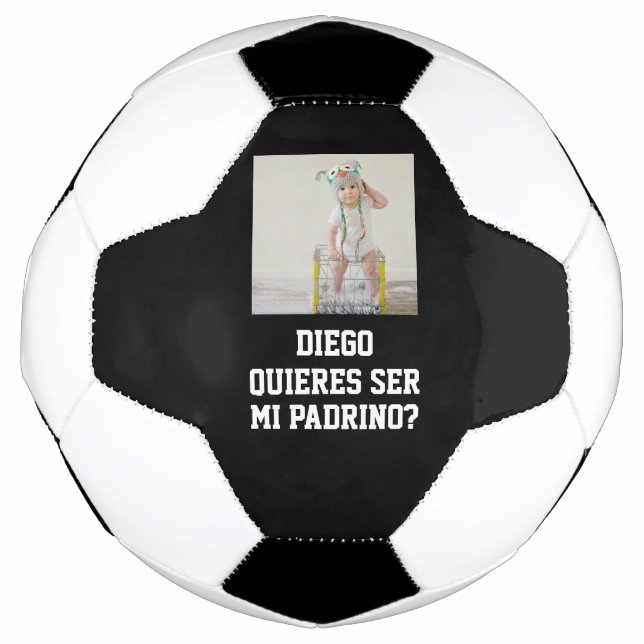 Quieres Ser Mi Padrino Godparent Proposal Futbol Fußball (Vorderseite)