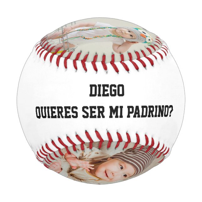 Quieres Ser Mi Padrino Godparent Proposal Sports Baseball (Rückseite)