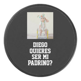 Quieres Ser Mi Padrino Godparent Proposal Sports Eishockey Puck