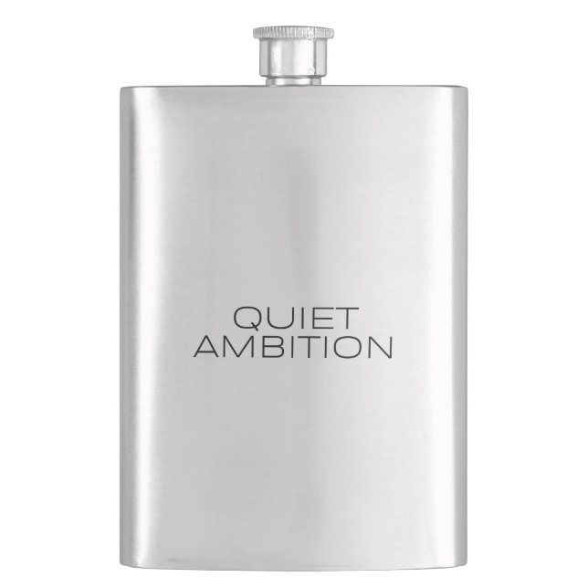 Quiet Ambition Edelstahlflasche Matt Schwarz Flachmann (Vorderseite)