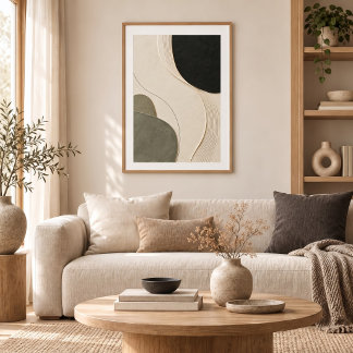 Quiet Arc | Minimal Abstract Plaster Art Print Poster