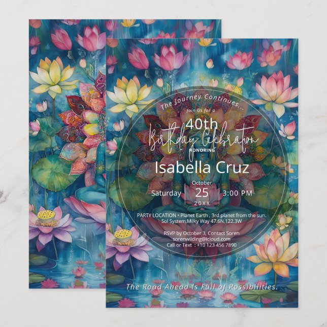 Quiet Becoming | Lotusblumen-Design Einladung (Vorne/Hinten)