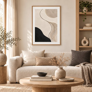 Quiet Contour | Minimal Abstract Plaster Art Print Poster