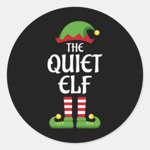 Quiet Elf Family Matching Group Weihnachten Runder Aufkleber