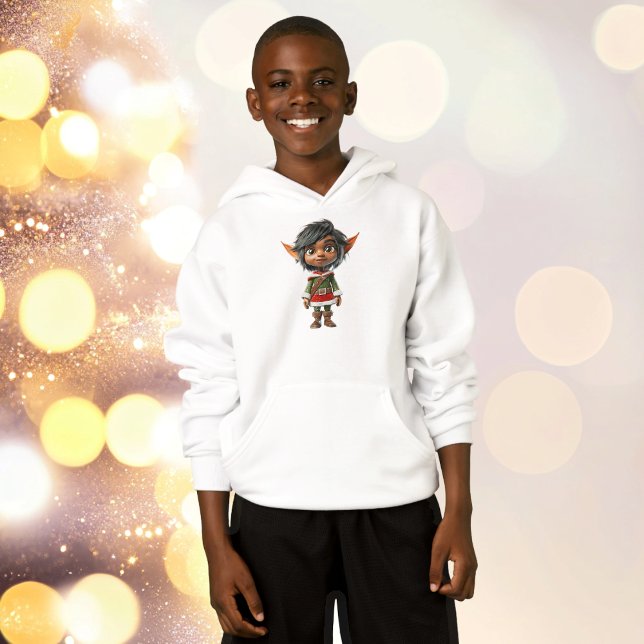 Quiet Girl Christmas Elf Boy's Hoodie (Von Creator hochgeladen)