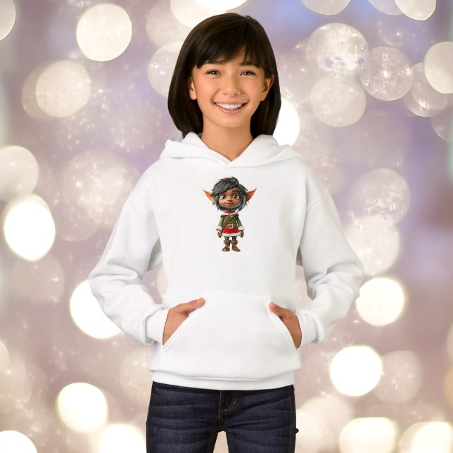 Quiet Girl Christmas Elf Girl's Hoodie (Von Creator hochgeladen)