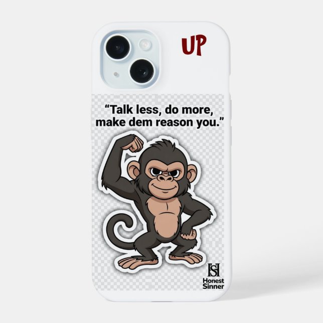 Quiet Growth Monkey – Mindful Phone Cover iPhone 15 Hülle (Rückseite)
